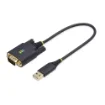 Picture of Startech.Com 1ft (30cm) Usb To Serial Adapter Cable, Com Retention, Interchangeable Nuts/Screws, Usb-A To DB9 RS232, Ftdi Ic, Esd Protection, Windows/Macos/Linux - 1P1ffc-Usb-Serial