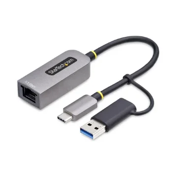 Picture of Startech.Com 2.5GbE Usb-C To Ethernet Adapter with Usb-A Converter, Nbase-T Nic, Usb 3.0 Type-C 2.5/1G Multi Speed Network, Thunderbolt Compatible, Windows & Mac - U2GA-USB-C-ETHERNET