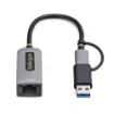 Picture of Startech.Com 2.5GbE Usb-C To Ethernet Adapter with Usb-A Converter, Nbase-T Nic, Usb 3.0 Type-C 2.5/1G Multi Speed Network, Thunderbolt Compatible, Windows & Mac - U2GA-USB-C-ETHERNET