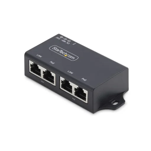 Picture of Startech.Com 2-Port Gigabit Midspan Poe+ Injector, 10/100/1000Mbps, Poe+ (802.3af/at), 30W, 1Gbps Ethernet, Wall Mountable, Unmanaged Inline Power Over Ethernet - AF221CE-POE-INJECTOR