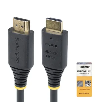 Picture of Startech.Com 3m (10ft) Premium Certified High Speed Hdmi Cable, 4K 60Hz/1440p 144Hz, HDR10/HDCP 2.2/Arc, 18Gbps, Uhd Hdmi 2.0 Cord for Tv/Monitor/Display, Tpe Jacket - HDMI2-CABLE-4K60-3M