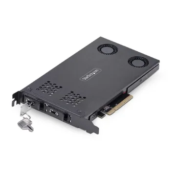 Picture of Startech.Com Dual-Bay M.2 Nvme Ssd To Pcie x8 Removable Mobile Rack; Bifurcation Required; Tool-Less Installation, Pcie Backplane W/Two Hot-Swap Drive Bays - 2M2-REMOVABLE-PCIE