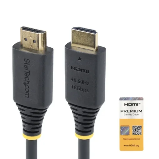 Picture of Startech.Com 1.6ft (50cm) Premium Certified High Speed Hdmi Cable, 4K 60Hz/1440p 144Hz, HDR10/HDCP 2.2/Arc, 18Gbps, Uhd Hdmi 2.0 Cord for Tv/Monitor/Display, Tpe Jacket - HDMI2-CABLE-4K60-50C