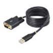 Picture of Startech.Com 6.6ft (2m) Usb To Serial Adapter Cable, Com Retention, Interchangeable Screws/Nuts, Usb-A To DB9 RS232, Ftdi Ic, Esd Protection, Windows/Macos/Linux - 1P6ffc-Usb-Serial