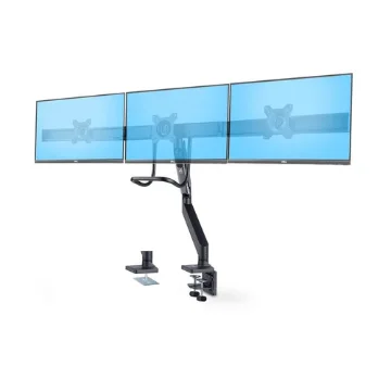 Picture of Startech.Com Crossbar Triple Monitor Desk Mount for Up To Three 27in Screens, Vesa 75x75/100x100, Tool-Less Arm Adjustments, C-Clamp/Grommet, Spring-Assisted Arm - 3M1a3sg-Monitor-Arm