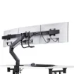 Picture of Startech.Com Crossbar Triple Monitor Desk Mount for Up To Three 27in Screens, Vesa 75x75/100x100, Tool-Less Arm Adjustments, C-Clamp/Grommet, Spring-Assisted Arm - 3M1a3sg-Monitor-Arm