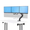 Picture of Startech.Com Crossbar Triple Monitor Desk Mount for Up To Three 27in Screens, Vesa 75x75/100x100, Tool-Less Arm Adjustments, C-Clamp/Grommet, Spring-Assisted Arm - 3M1a3sg-Monitor-Arm