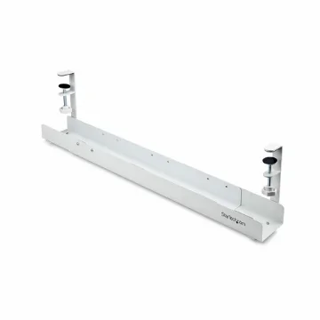 Picture of Startech.Com Under Desk Cable Management Tray, Length Adjustable Cable Organizer, Clamp-On Installation, No Drilling Required, Power Bar Holder, White - Calw-Desk-Cable-Tray