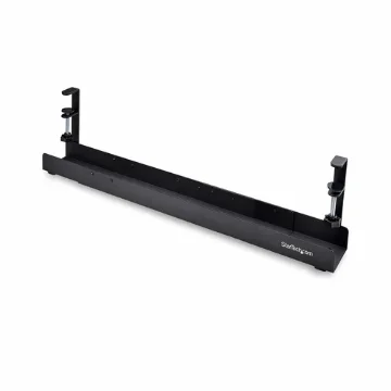 Picture of Startech.Com Under Desk Cable Management Tray, Length Adjustable Cable Organizer, Clamp-On Installation, No Drilling Required, Power Bar Holder, Black - Calb-Desk-Cable-Tray