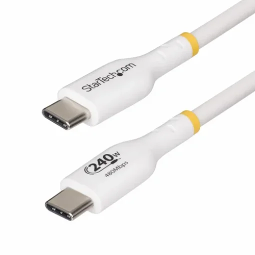 Picture of Startech.Com 3m White Usb-C Charging Cable, Usb-If Certified Usb C Cable, 240W Pd Epr, Usb 2.0 Type-C Laptop Charger Cord, Usb-C Data Transfer Cable, Tpe Jacket - Usb2epr3mw