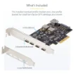 Picture of Startech.Com 5-Port Usb Pcie Card, Usb 3.2 10Gbps, Pci Express Card with 4x Usb-C Ports, 1x Usb-A Internal Port, Usb Pcie Controller Card, Windows/Macos/Linux - Ps4c3ia3-Usb-C-Card