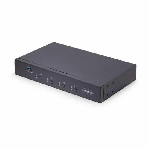 Picture of Startech.Com 4-Port Km Switch with Mouse Switching, Usb Switch for Keyboard/Mouse, 3.5mm/USB Audio, Peripheral Sharing for 4 Computers, Taa Compliant - P4a20132-Km-Switch