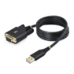 Picture of Startech.Com 3ft (1m) Usb To Null Modem Serial Adapter Cable, Interchangeable DB9 Screws/Nuts, Com Retention, Usb-A To RS232, Ftdi, Level-4 Esd Protection, Windows/Macos/Chromeos/Linux - Rugged Tpe Construction - 1P3ffcnb-Usb-Serial