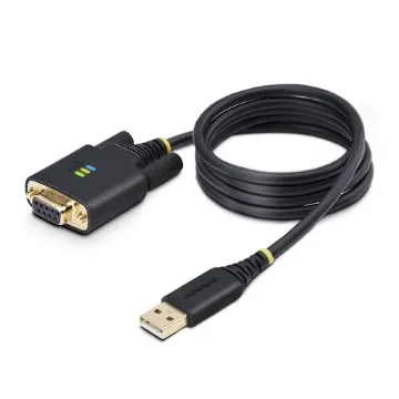 Picture of Startech.Com 3ft (1m) Usb To Null Modem Serial Adapter Cable, Interchangeable DB9 Screws/Nuts, Com Retention, Usb-A To RS232, Ftdi, Level-4 Esd Protection, Windows/Macos/Chromeos/Linux - Rugged Tpe Construction - 1P3ffcnb-Usb-Serial