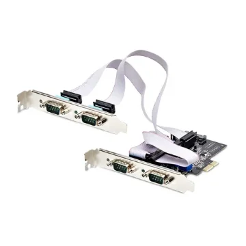 Picture of Startech.Com 4-Port Serial Pcie Card, Quad-Port Pci Express To RS232/RS422/RS485 (DB9) Serial Card, Low-Profile Bracket Incl., 16C1050 Uart, Windows/Linux, Taa Compliant - Level-4 Esd Protection - PS74ADF-SERIAL-CARD
