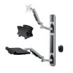 Picture of Startech.Com Wall Mount Workstation, Vesa Mount for 32" Monitors (22lb/10kg), Fully Articulating Single Monitor Mount & Keyboard Tray W/Desktop Computer/Pc Bracket, Standing Desk - 2PASTSC-WALL-MOUNT