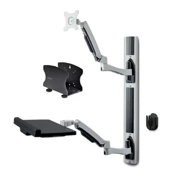 Picture of Startech.Com Wall Mount Workstation, Vesa Mount for 32" Monitors (22lb/10kg), Fully Articulating Single Monitor Mount & Keyboard Tray W/Desktop Computer/Pc Bracket, Standing Desk - 2PASTSC-WALL-MOUNT