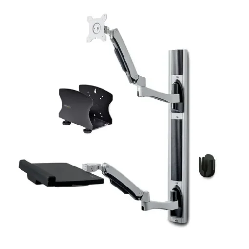 Picture of Startech.Com Wall Mount Workstation, Vesa Mount for 32" Monitors (22lb/10kg), Fully Articulating Single Monitor Mount & Keyboard Tray W/Desktop Computer/Pc Bracket, Standing Desk - 2PASTSC-WALL-MOUNT