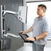 Picture of Startech.Com Wall Mount Workstation, Vesa Mount for 32" Monitors (22lb/10kg), Fully Articulating Single Monitor Mount & Keyboard Tray W/Desktop Computer/Pc Bracket, Standing Desk - 2PASTSC-WALL-MOUNT
