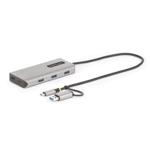Picture of Startech.Com Usb-C Multiport Adapter W/Attached Usb-C To Usb-A Dongle, Dual Hdmi (4K30hz/1080P60hz), 3x Usb-A 5Gbps, Mini Travel Dock, Laptop Docking Station, 1.3ft/40cm Cable - 167B-USBC-MULTIPORT