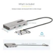 Picture of Startech.Com Usb-C Multiport Adapter W/Attached Usb-C To Usb-A Dongle, Dual Hdmi (4K30hz/1080P60hz), 3x Usb-A 5Gbps, Mini Travel Dock, Laptop Docking Station, 1.3ft/40cm Cable - 167B-USBC-MULTIPORT