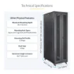 Picture of Startech.Com 4-Post 42U Server Rack Cabinet, 19" Data Rack Cabinet for Computer / Av / It Equipment Mount, Rack Server Enclosure with Casters, Full Size Industrial Network Storage - RK4236BKB