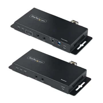Picture of Startech.Com 4K Hdmi Over Fiber Extender Kit, 4K 60Hz Up To 3300ft/1km (Single Mode) or 1000ft/300m (Multimode) Lc Fiber Optic, Hdr, Hdcp, 3.5mm Audio/RS232/IR Extender, Transmitter and Receiver Kit - St121hd20fxa2