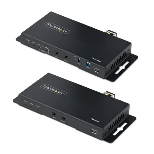 Picture of Startech.Com 4K Hdmi Over Fiber Extender Kit, 4K 60Hz Up To 3300ft/1km (Single Mode) or 1000ft/300m (Multimode) Lc Fiber Optic, Hdr, Hdcp, 3.5mm Audio/RS232/IR Extender, Transmitter and Receiver Kit - St121hd20fxa2