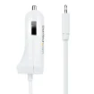 Picture of Startech.Com Lightning Car Charger with Coiled Cable, 1m Coiled Lightning Cable, 12W, White, 2 Port Usb Car Charger Adapter for Phones and Tablets, Dual Usb in Car Iphone Charger - Usblt2pcarw2