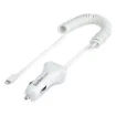Picture of Startech.Com Lightning Car Charger with Coiled Cable, 1m Coiled Lightning Cable, 12W, White, 2 Port Usb Car Charger Adapter for Phones and Tablets, Dual Usb in Car Iphone Charger - Usblt2pcarw2