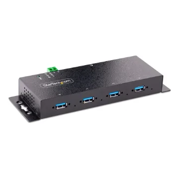 Picture of Startech.Com 4-Port Industrial Usb 3.0 5Gbps Hub, Rugged Usb Hub with Esd Protection, Din/Wall/Desk Mountable Usb-A Hub, Usb Expander W/Locking Ports, Heavy Duty - Taa - 5G4aindnp-Usb-A-Hub
