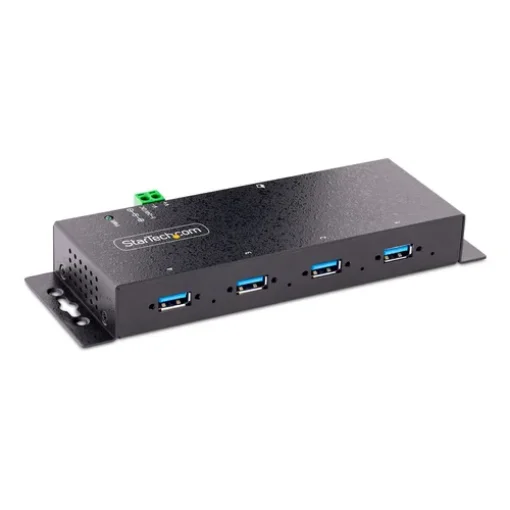 Picture of Startech.Com 4-Port Industrial Usb 3.0 5Gbps Hub, Rugged Usb Hub with Esd Protection, Din/Wall/Desk Mountable Usb-A Hub, Usb Expander W/Locking Ports, Heavy Duty - Taa - 5G4aindnp-Usb-A-Hub