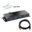Picture of Startech.Com 4-Port Industrial Usb 3.0 5Gbps Hub, Rugged Usb Hub with Esd Protection, Din/Wall/Desk Mountable Usb-A Hub, Usb Expander W/Locking Ports, Heavy Duty - Taa - 5G4aindnp-Usb-A-Hub