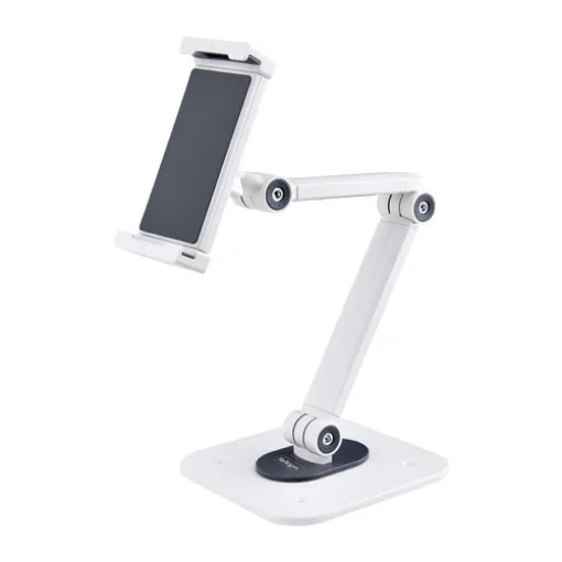 Picture of Startech.Com Adjustable Tablet Stand for Desk - Wall Mountable - Capacity 2.2lb (1kg) - Ergonomic Articulating Universal Tablet Stand - Tablet Holder for Desk Pivot/Swivel/Rotate - Adj-Tablet-Stand-W