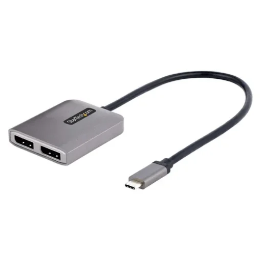 Picture of Startech.Com Usb-C To Dual Displayport 1.4 Adapter, Usb Type-C Multi-Monitor Mst Hub, Dual 5K 60Hz Dp Laptop Display Extender / Splitter, Hdr, Extra-Long Built-In Cable - Windows Only - Mst14cd122dp