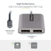 Picture of Startech.Com Usb-C To Dual Displayport 1.4 Adapter, Usb Type-C Multi-Monitor Mst Hub, Dual 5K 60Hz Dp Laptop Display Extender / Splitter, Hdr, Extra-Long Built-In Cable - Windows Only - Mst14cd122dp