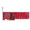 Picture of Startech.Com Dual M.2 Pcie Ssd Adapter Card, Pcie x8 / x16 To Dual Nvme or Ahci M.2 Ssds, Pci Express 4.0, 7.8GBps/Drive, Bifurcation Required - Windows/Linux Compatible - DUAL-M2-PCIE-CARD-B