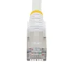 Picture of Startech.Com 50cm CAT6a Ethernet Cable - White - Low Smoke Zero Halogen (Lszh) - 10GbE 500MHz 100W Poe++ Snagless Rj-45 W/Strain Reliefs S/Ftp Network Patch Cord - NLWH-50C-CAT6A-PATCH