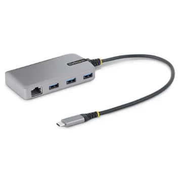 Picture of Startech.Com 3-Port Usb-C Hub with Ethernet - 3x Usb-A Ports, Gigabit Ethernet RJ45, Usb 3.0 5Gbps, Bus-Powered, 1ft/30cm Long Cable - Portable Laptop Usb Type-C Hub Adapter W/Gbe - 5G3agbb-Usb-C-Hub