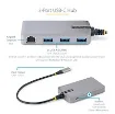 Picture of Startech.Com 3-Port Usb-C Hub with Ethernet - 3x Usb-A Ports, Gigabit Ethernet RJ45, Usb 3.0 5Gbps, Bus-Powered, 1ft/30cm Long Cable - Portable Laptop Usb Type-C Hub Adapter W/Gbe - 5G3agbb-Usb-C-Hub