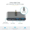 Picture of Startech.Com 4-Port Usb-C Hub with 100W Power Delivery Pass-Through - 2x Usb-A + 2x Usb-C - Usb 3.0 5Gbps - 1ft (30cm) Long Cable - Portable Usb Type-C To Usb-A/C Hub - 5G2a2cpdb-Usb-C-Hub