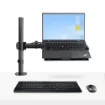 Picture of Startech.Com Laptop Desk Mount - Monitor and Laptop Mount - Displays Up To 34in (8kg/17.6lb) & Laptops (4.5kg/9.9lb) - Articulating Vesa Laptop Tray Arm - Clamp / Grommet Mount - A-Laptop-Desk-Mount