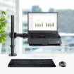 Picture of Startech.Com Laptop Desk Mount - Monitor and Laptop Mount - Displays Up To 34in (8kg/17.6lb) & Laptops (4.5kg/9.9lb) - Articulating Vesa Laptop Tray Arm - Clamp / Grommet Mount - A-Laptop-Desk-Mount
