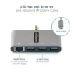Picture of Startech.Com 3-Port Usb-C Hub with Ethernet - 3x Usb-A - Gigabit Ethernet - Usb 3.0 5Gbps - Bus-Powered - 1ft/30cm Long Usb Type-C Host Cable - Gbe - Portable Usb-C To Usb-A Hub - Hb30c3a1gea2