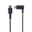 Picture of Startech.Com 1ft (30cm) Usb C Charging Cable Right Angle - 60W Pd 3A - Heavy Duty Fast Charge Usb-C Cable - Black Usb 2.0 Type-C - Rugged Aramid Fiber - Usb Charging Cord - R2CCR-30C-USB-CABLE
