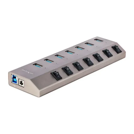 Picture of Startech.Com 7-Port Self-Powered Usb-C Hub with Individual On/Off Switches, Usb 3.0 5Gbps Expansion Hub W/Power Supply, Desktop/Laptop Usb-C To Usb-A Hub, Usb Type C Hub W/Bc 1.2 - 5G7aibs-Usb-Hub-Eu