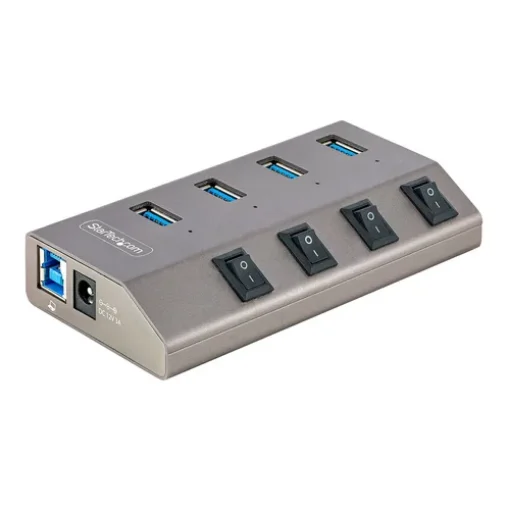 Picture of Startech.Com 4-Port Self-Powered Usb-C Hub with Individual On/Off Switches, Usb 3.0 5Gbps Expansion Hub W/Power Supply, Desktop/Laptop Usb-C To Usb-A Hub, Usb Type C Hub W/Bc 1.2 - 5G4aibs-Usb-Hub-Eu