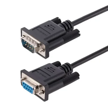 Picture of Startech.Com 3m RS232 Serial Null Modem Cable, Crossover Serial Cable W/Al-Mylar Shielding, DB9 Serial Com Port Cable Female To Male, Compatible W/Dte Devices, Black, F/M - 9FMNM-3M-RS232-CABLE