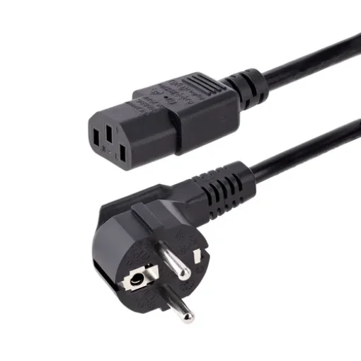 Picture of Startech.Com 1m (3ft) Computer Power Cord, 18AWG, Eu Schuko To C13 Power Cord, 250V 10A, Black Replacement Ac Cord, Tv/Monitor Power Cable, Schuko Cee 7/7 To Iec 60320 C13 Power Cord - Pc Power Supply Cable - 713E-1M-POWER-CORD