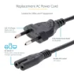 Picture of Startech.Com 2m (6ft) Laptop Power Cord, Eu Plug To C7, 2.5A 250V, 18AWG, Laptop Replacement Cord, Printer Power Cable, Laptop Charger Cord, Laptop Power Brick Cord - 752E-2M-POWER-LEAD